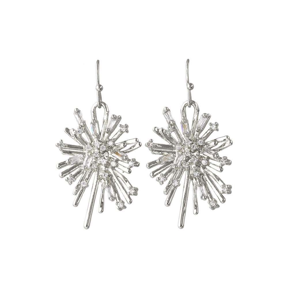 Jeweled Snowflake Drop Earrings