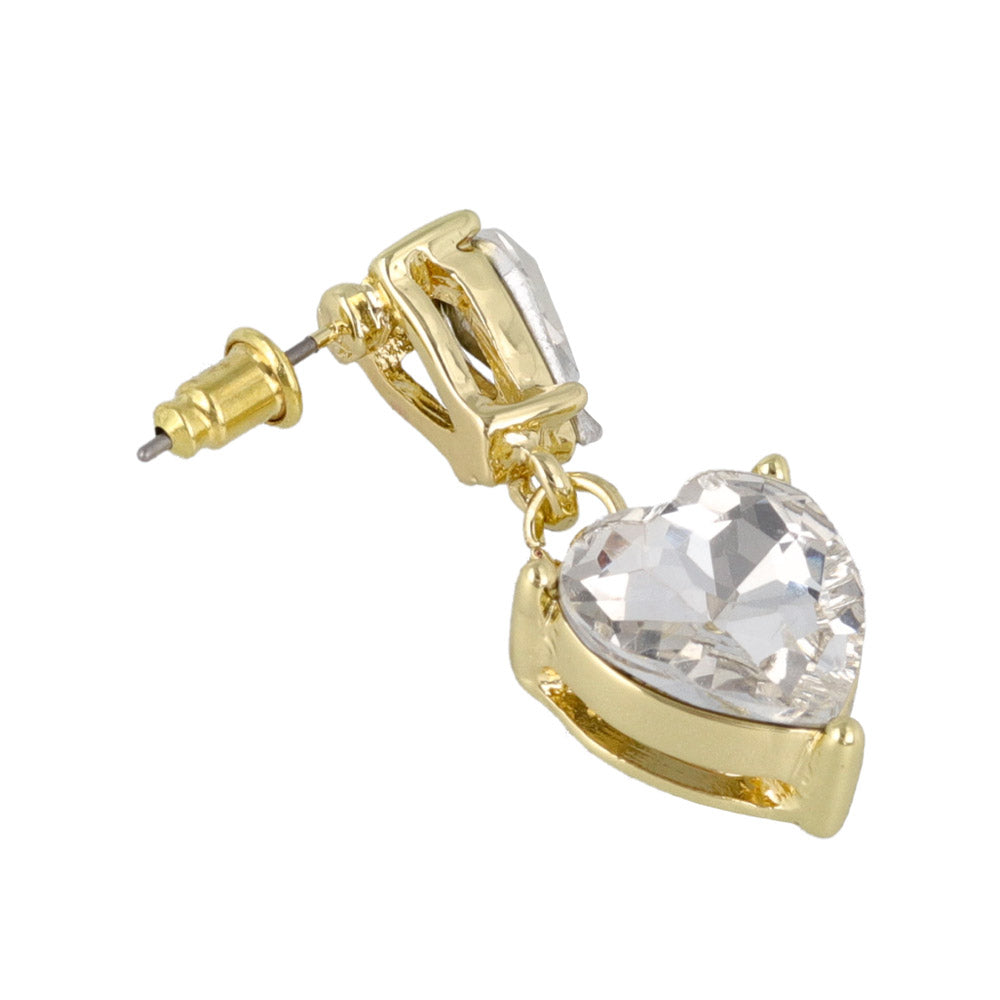 CZ Heart Drop Earrings