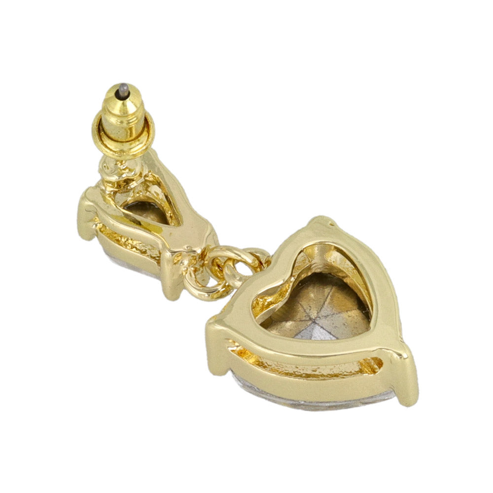 CZ Heart Drop Earrings