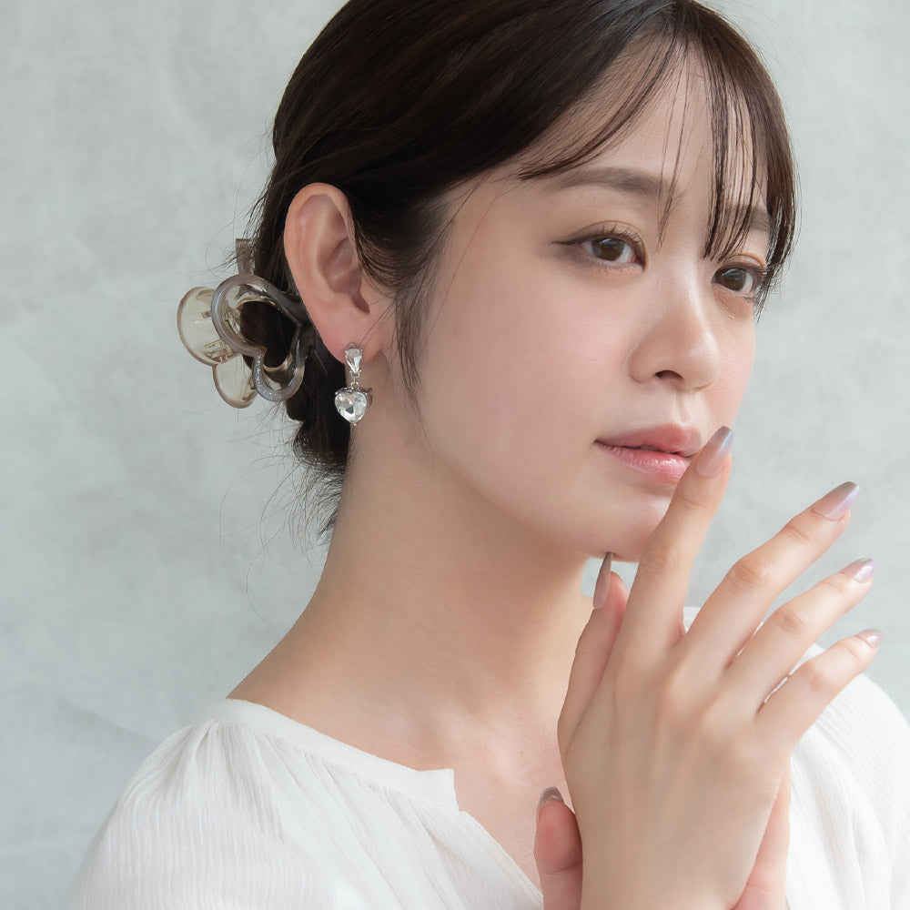 CZ Heart Drop Earrings