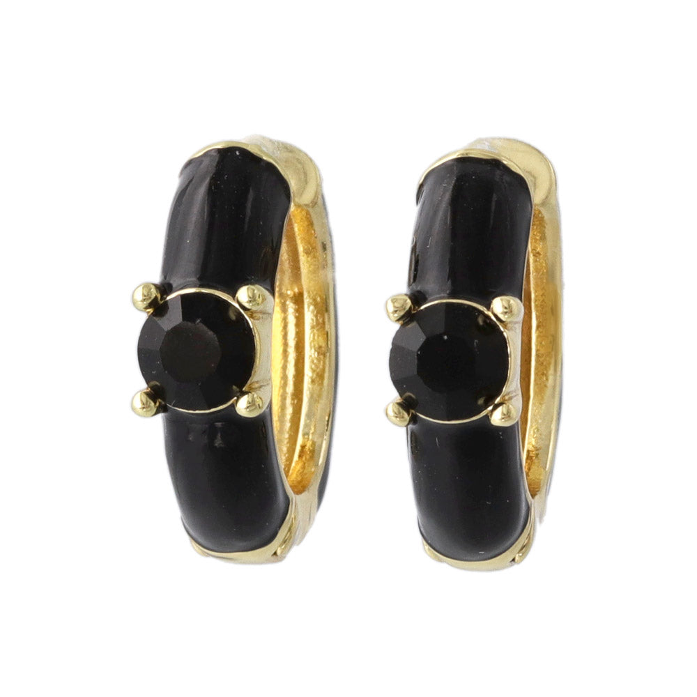 Front Stone Hoop Earrings