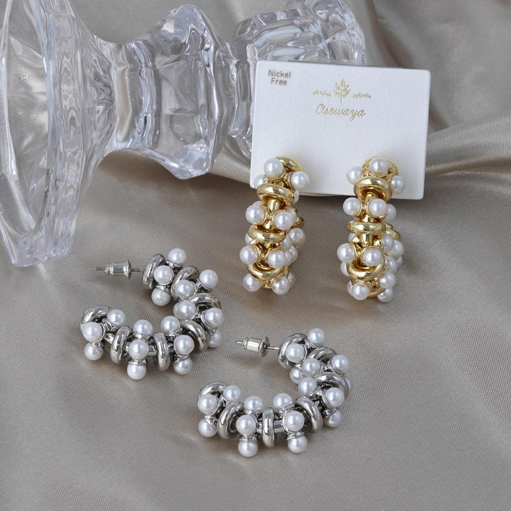 Pearized Fancy Hoop Earrings