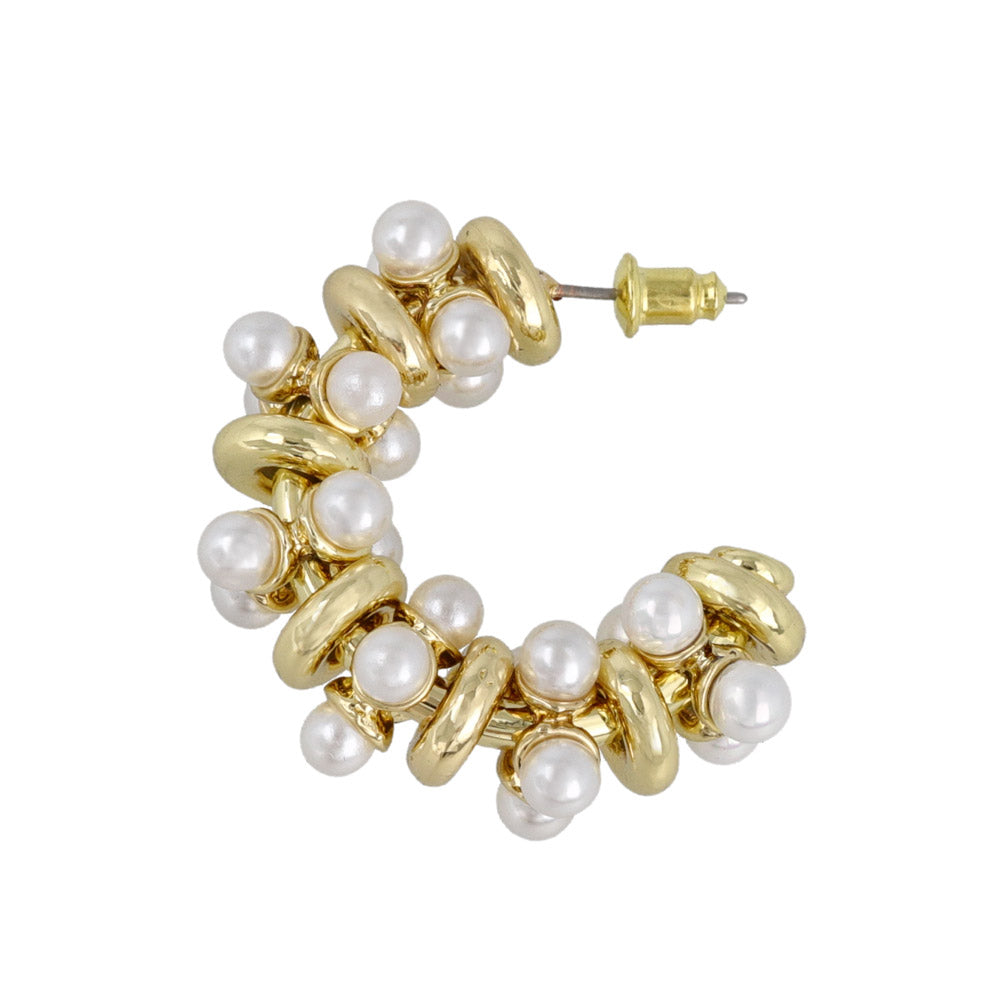 Pearlized Fancy Hoop Earrings