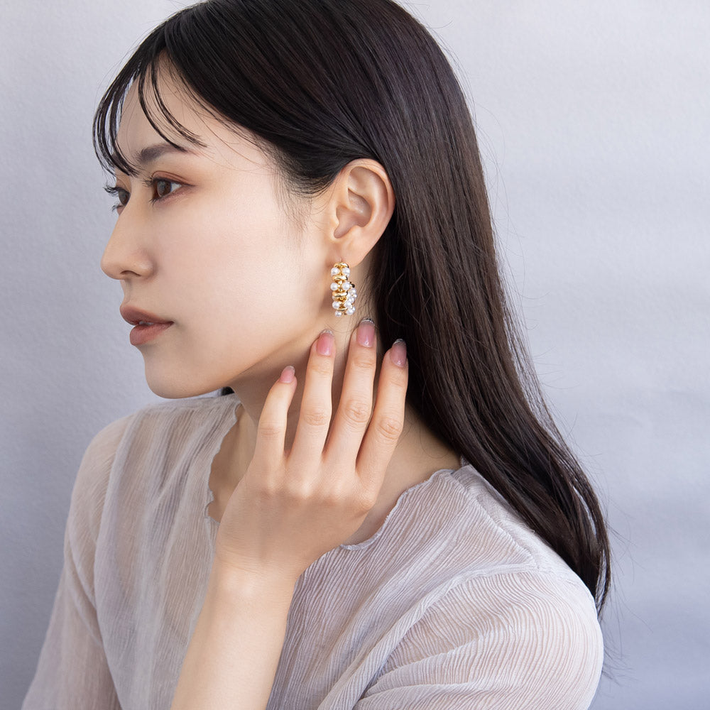 Pearlized Fancy Hoop Earrings