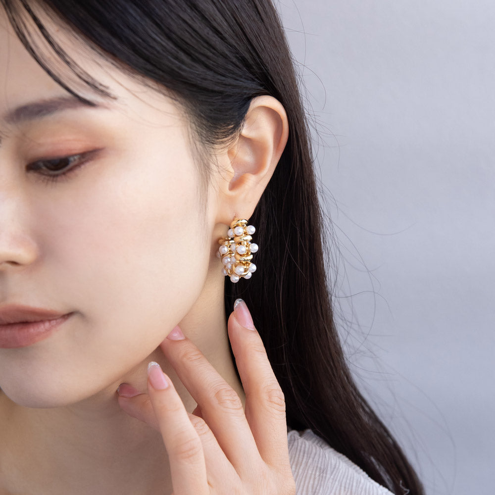 Pearlized Fancy Hoop Earrings