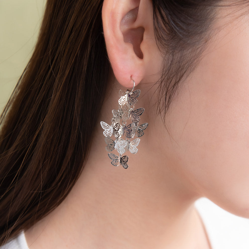 Butterfly Cluster Drop Earrings