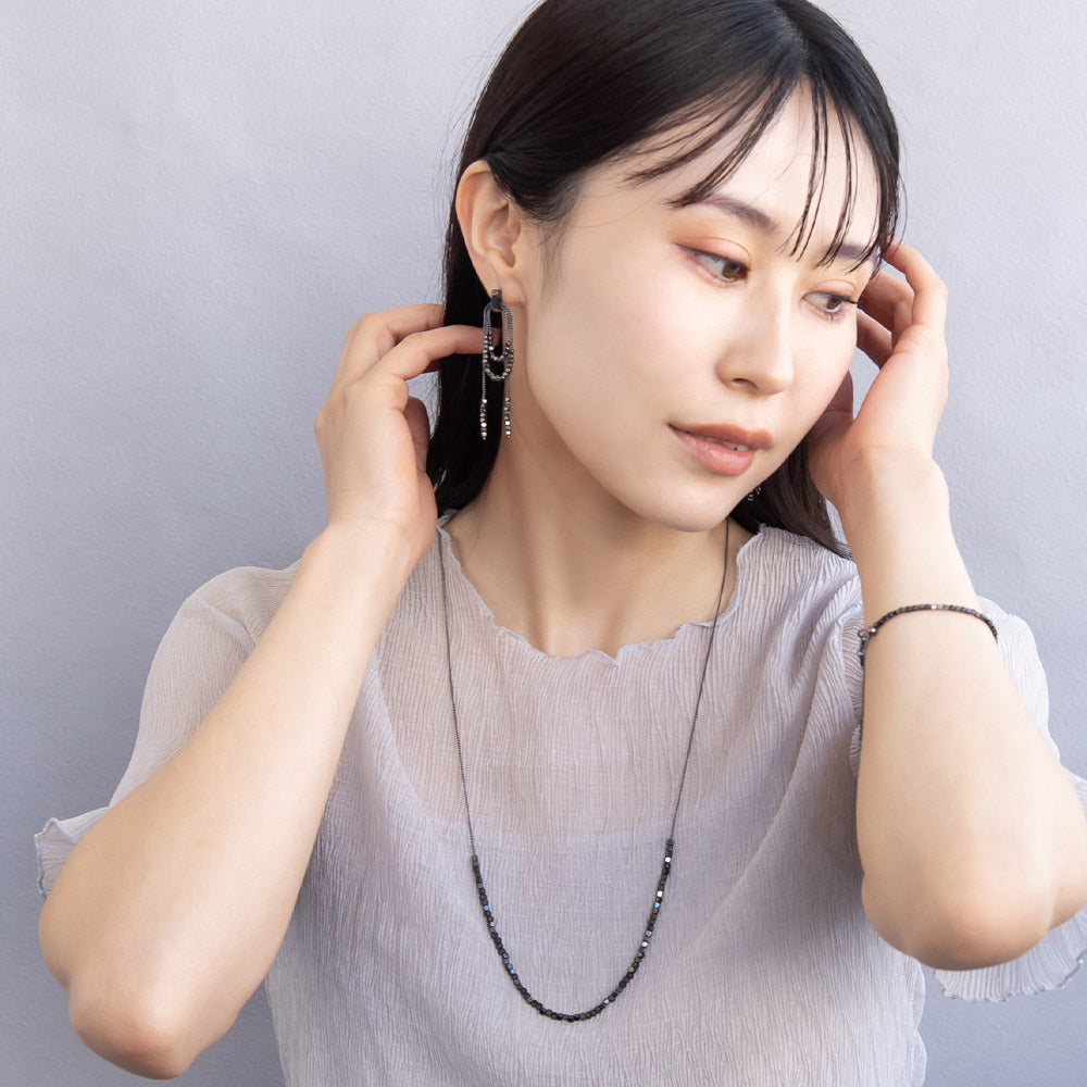 Beaded Layered Chain Earrings