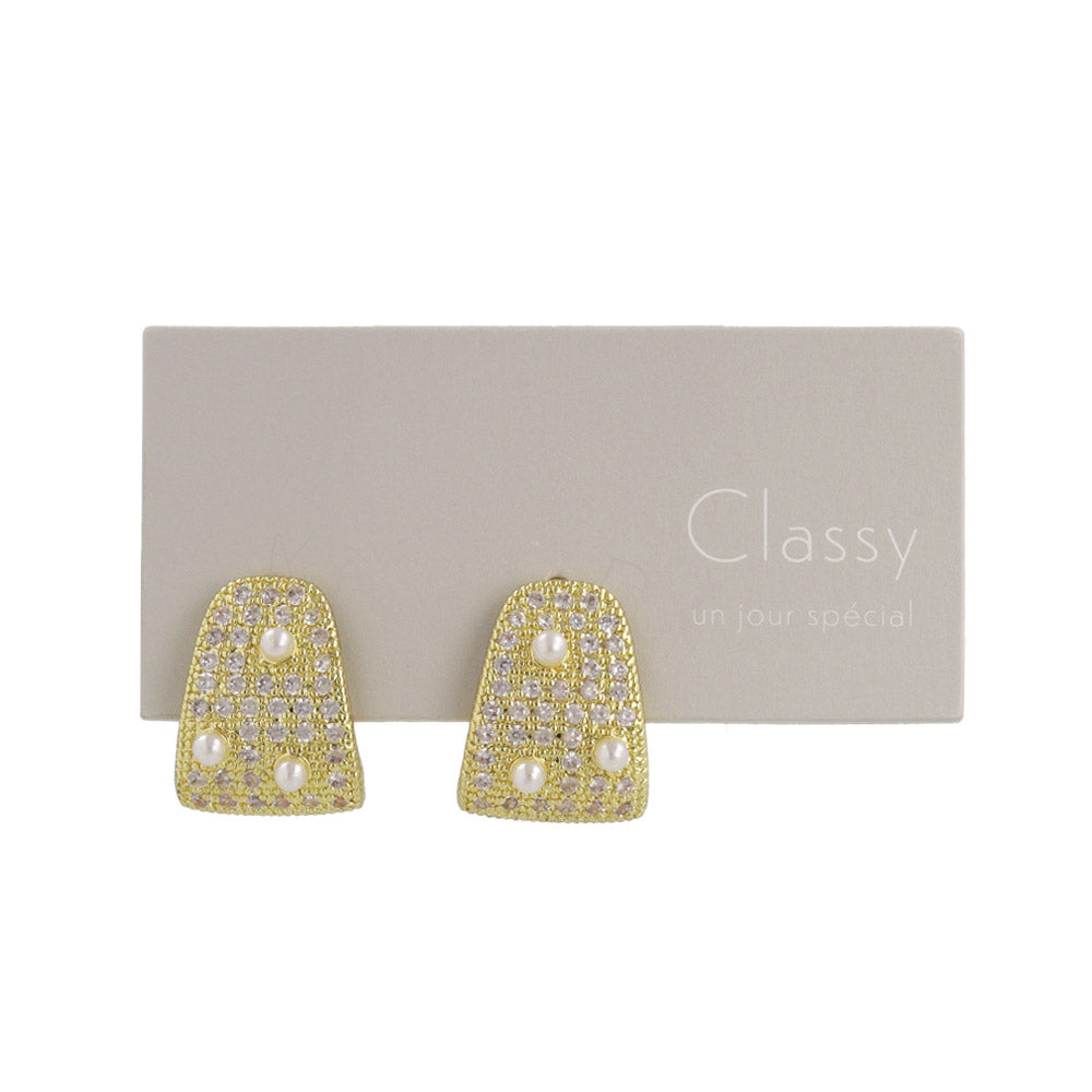 Diamante Wide Curve Earrings