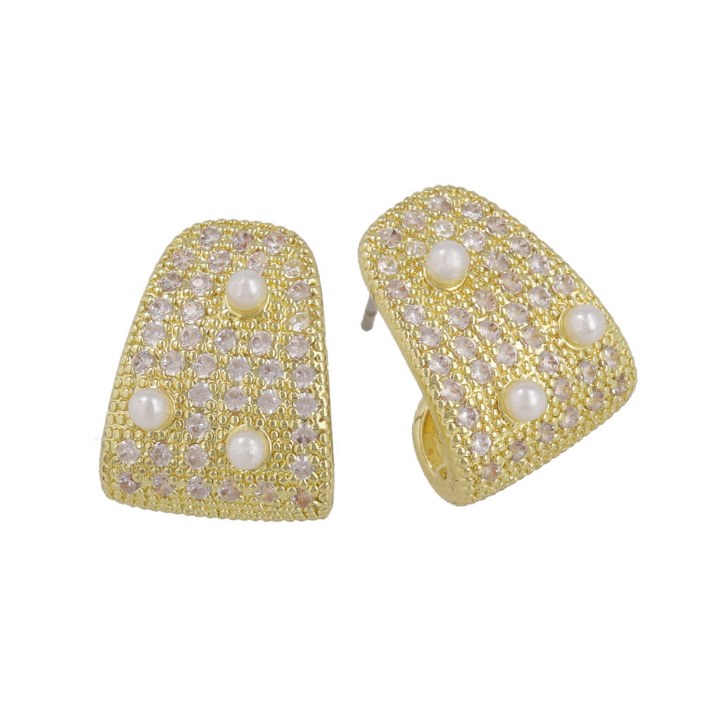 Diamante Wide Curve Earrings