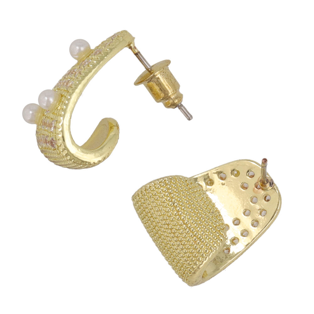 Diamante Wide Curve Earrings