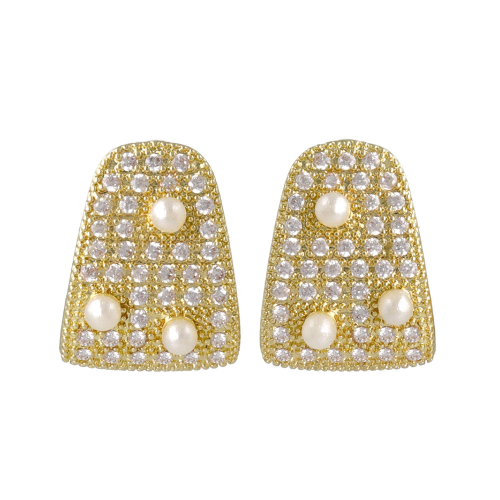 Diamante Wide Curve Earrings