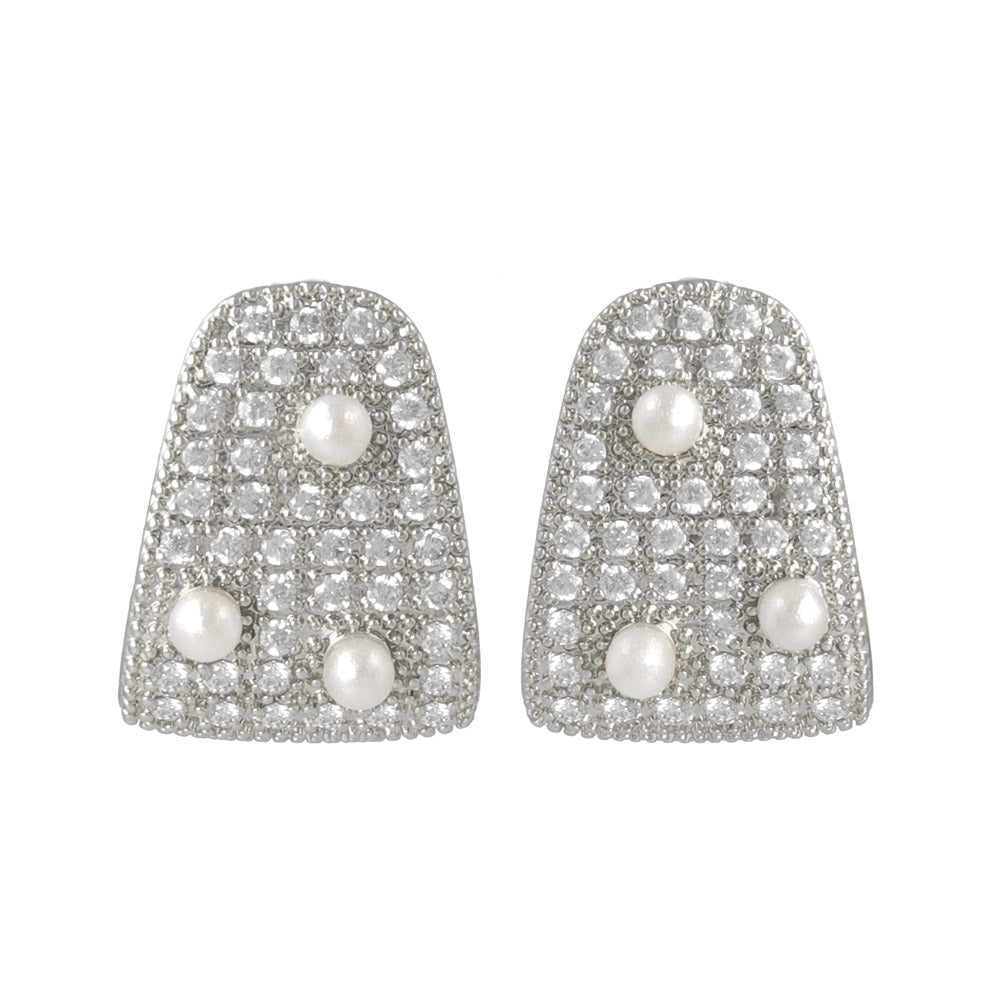 Diamante Wide Curve Earrings