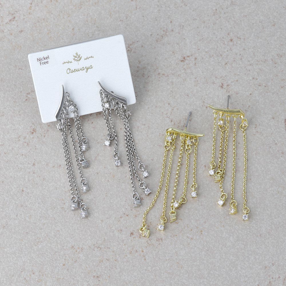 Cubic Zirconia Cascade Earrings