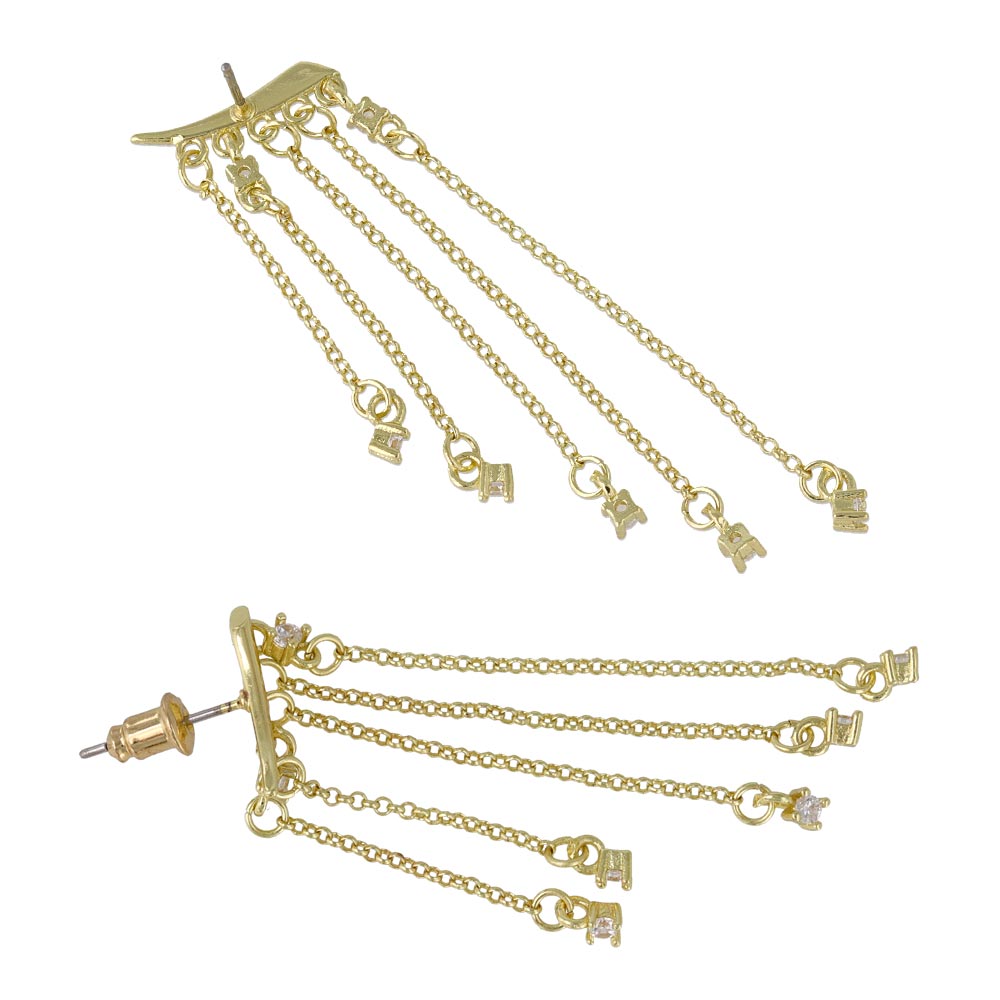 Cubic Zirconia Cascade Earrings