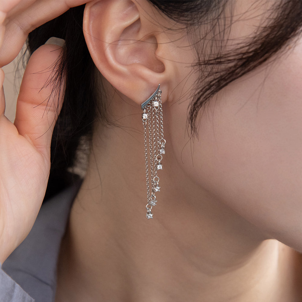 Cubic Zirconia Cascade Earrings