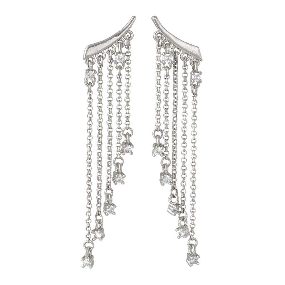 Cubic Zirconia Cascade Earrings