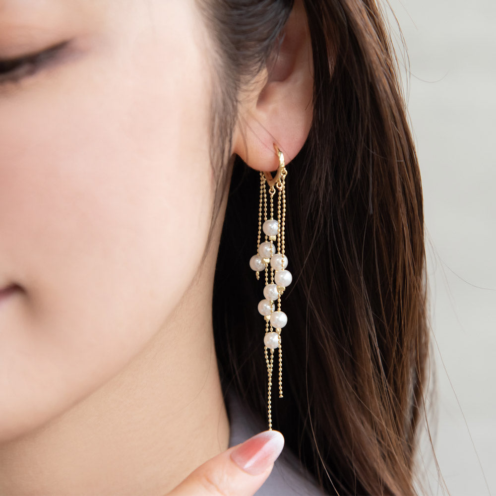 Pearlized Chandelier Earrings