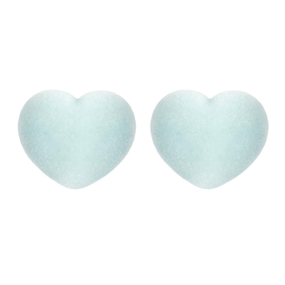 Flocked Puffy Heart Earrings