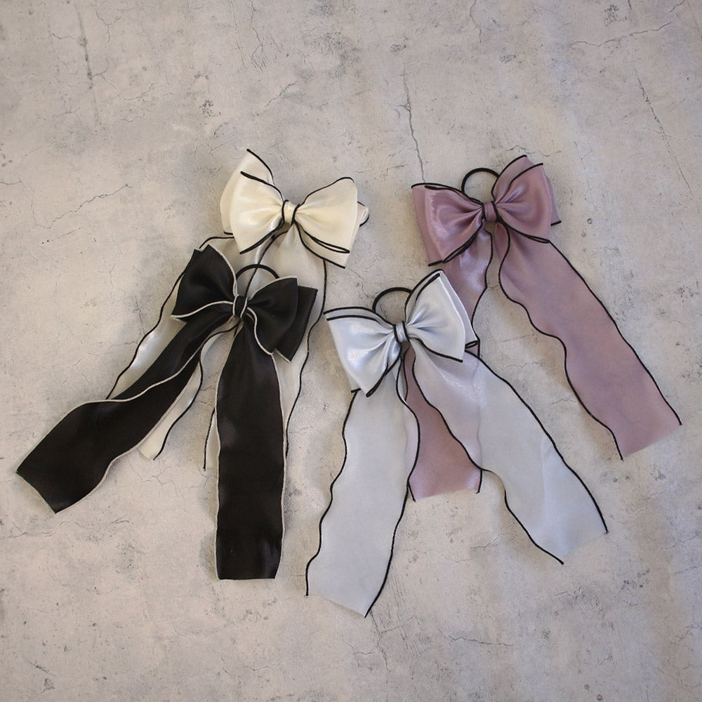 Large Sheer Bow Hair Tie - osewaya