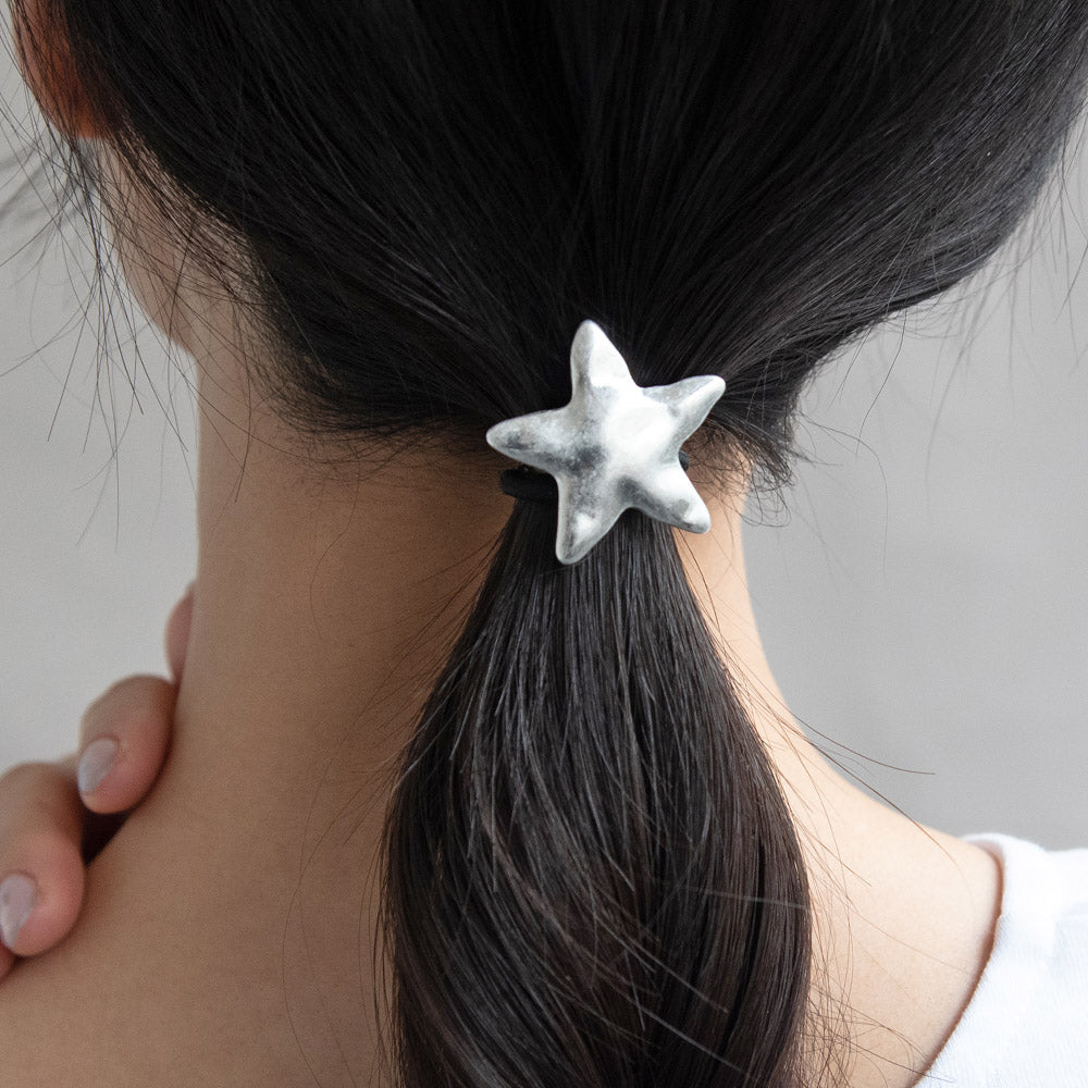 Distressed Metal Star Hair Tie