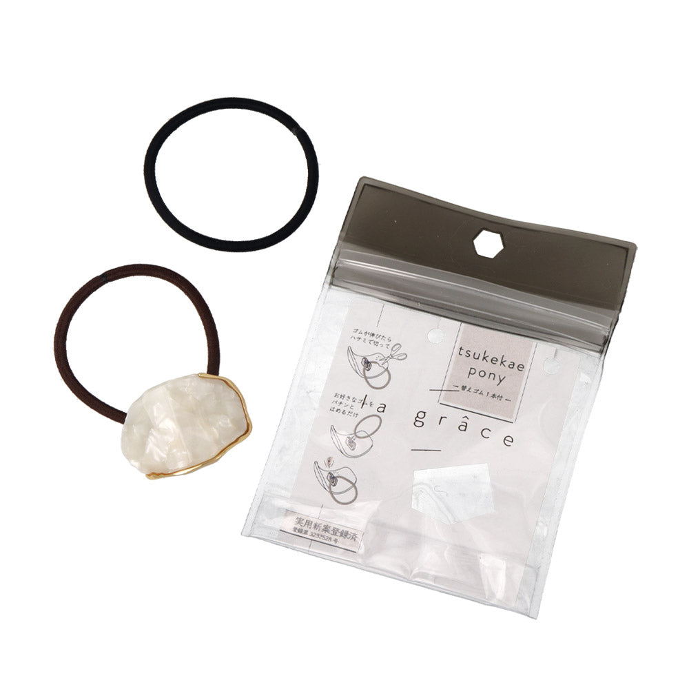 Tsukekae Oval Marble Hair Tie