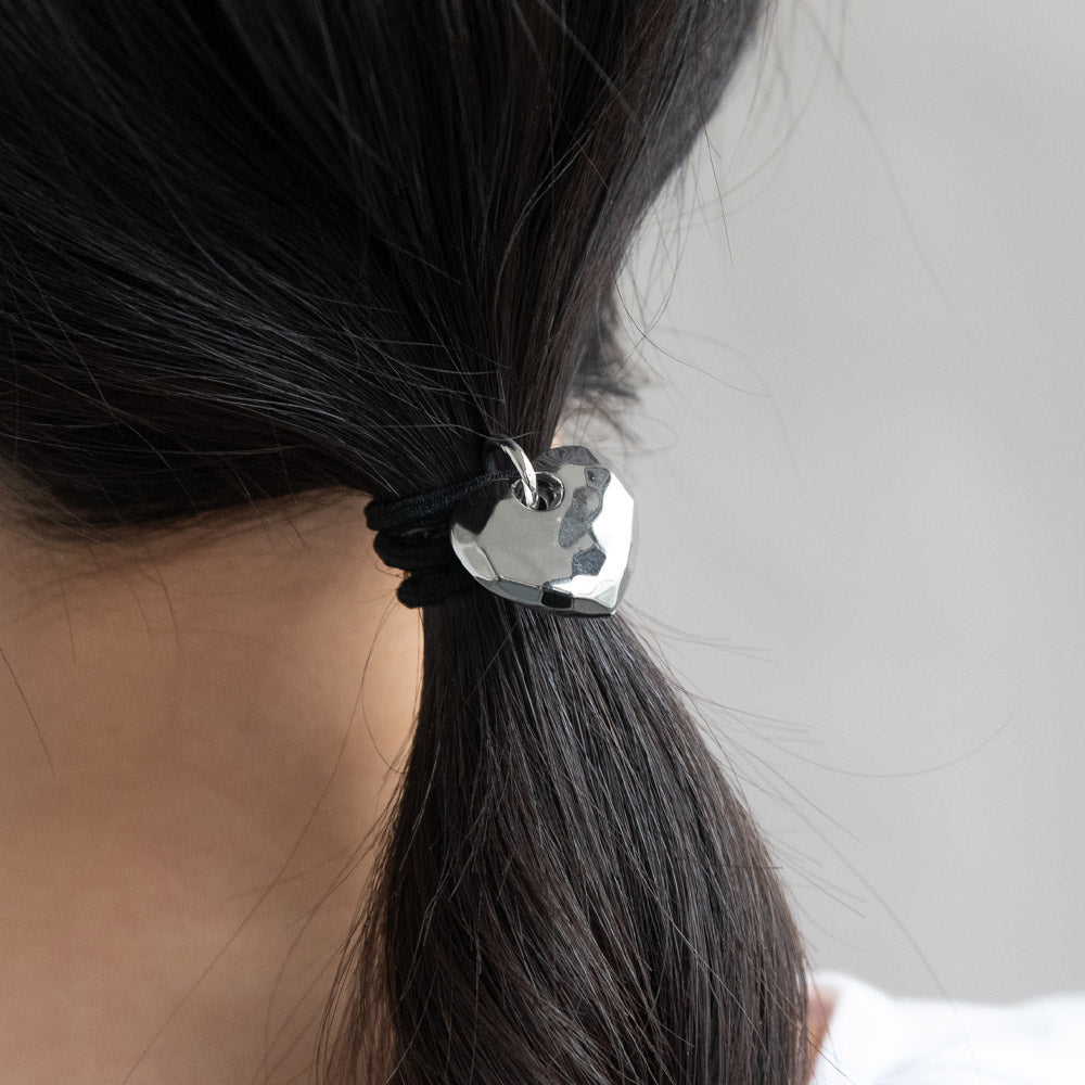 Faceted Heart Hair Tie