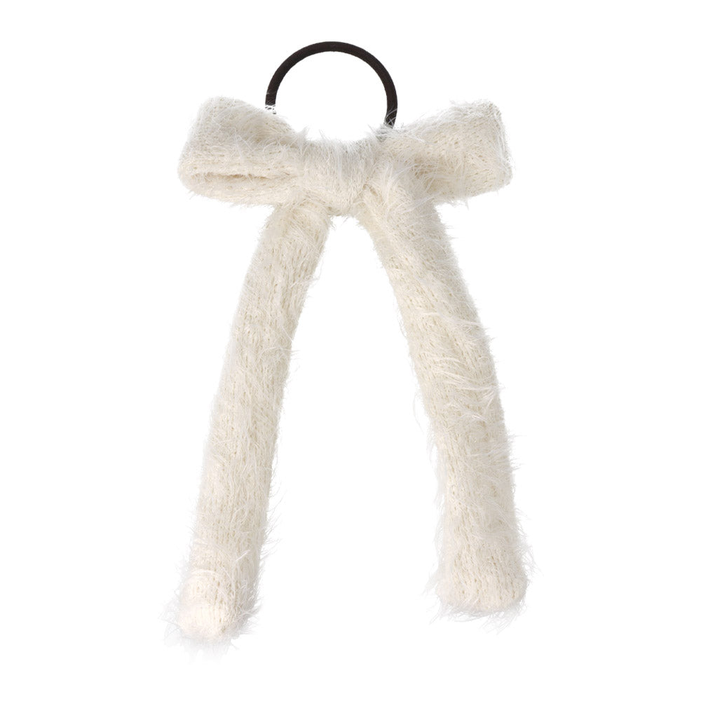 Furry Long Tail Bow Hair Tie