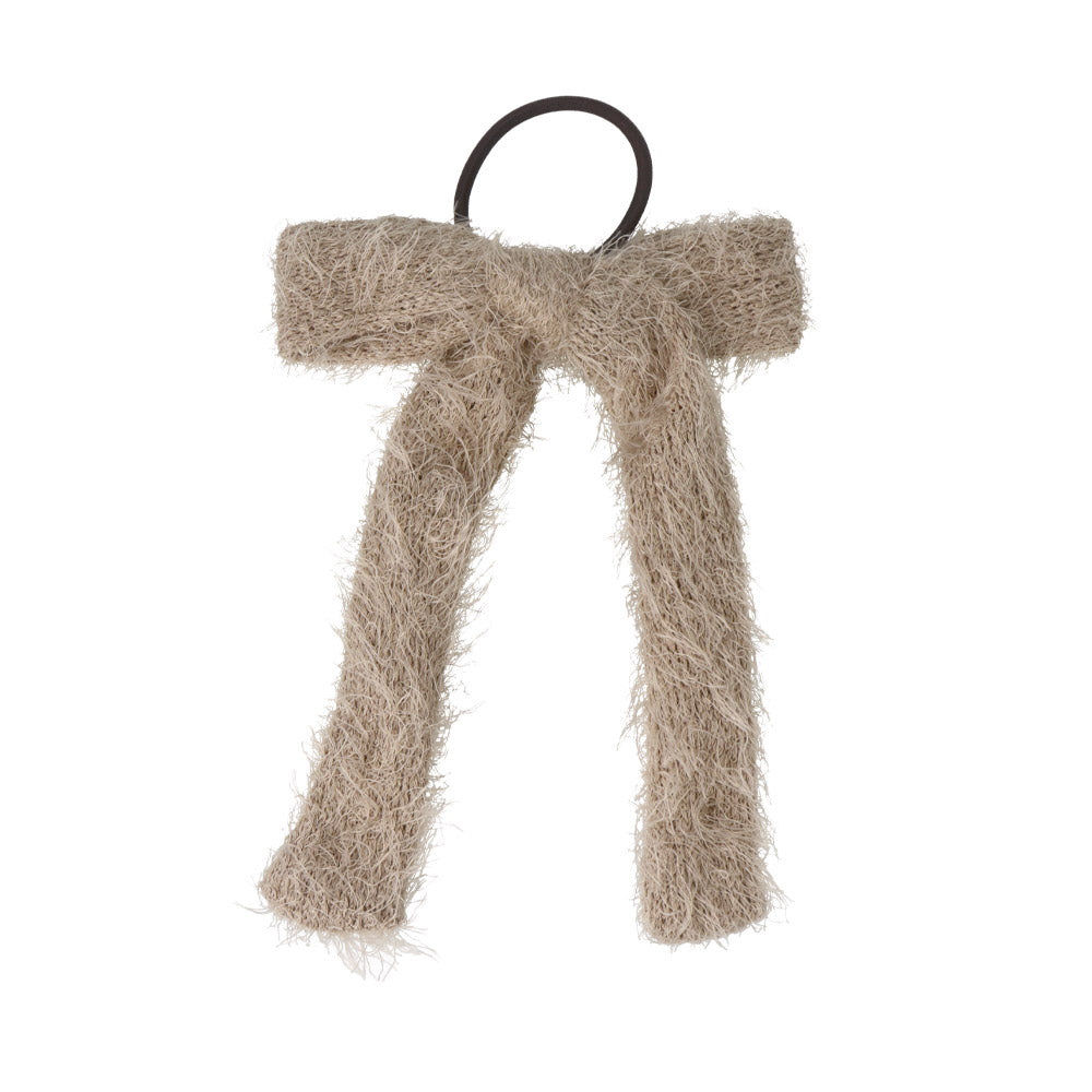 Furry Long Tail Bow Hair Tie