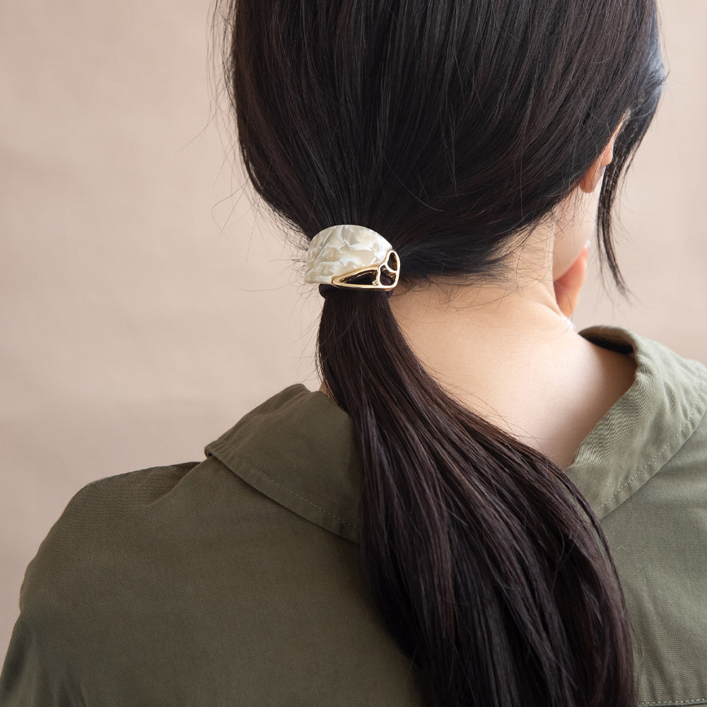 Acetate Marble Oval Ponytail Holder