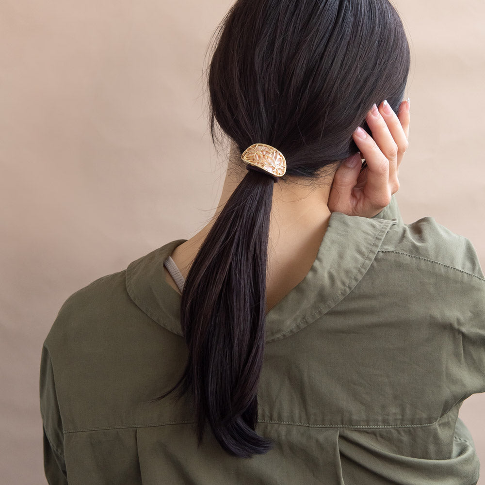 Openwork Flower Ponytail Holder