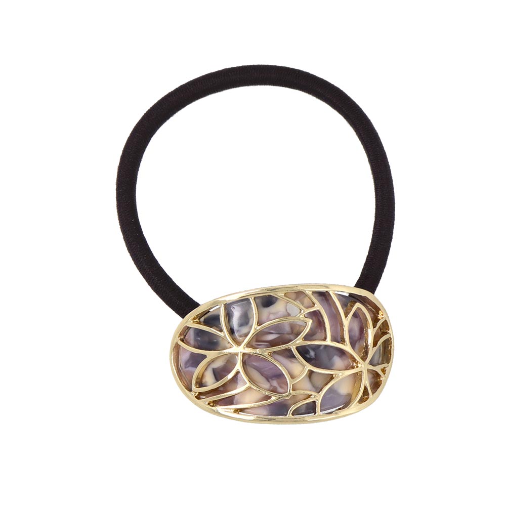 Openwork Flower Ponytail Holder