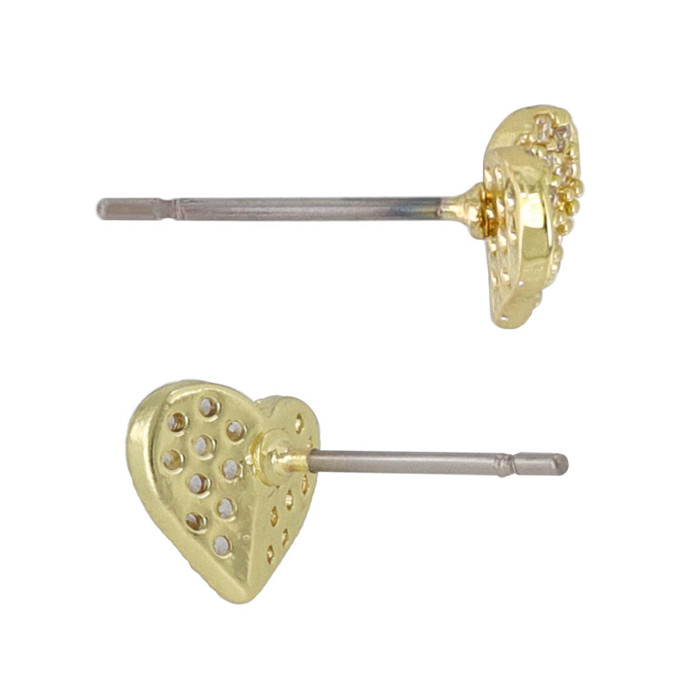 Diamante Heart Stud Earrings