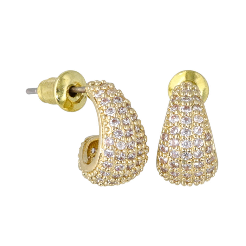 Diamante C Shaped Earrings