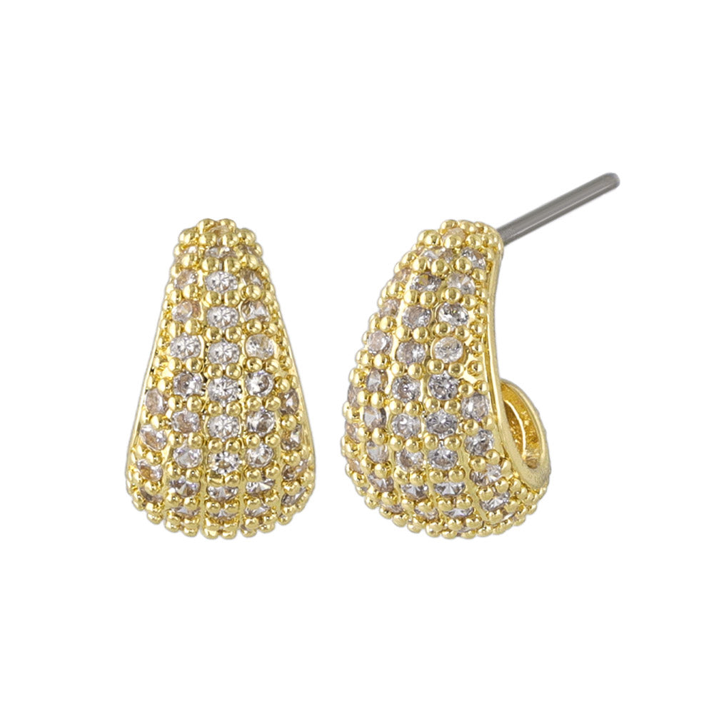 Diamante C Shaped Earrings