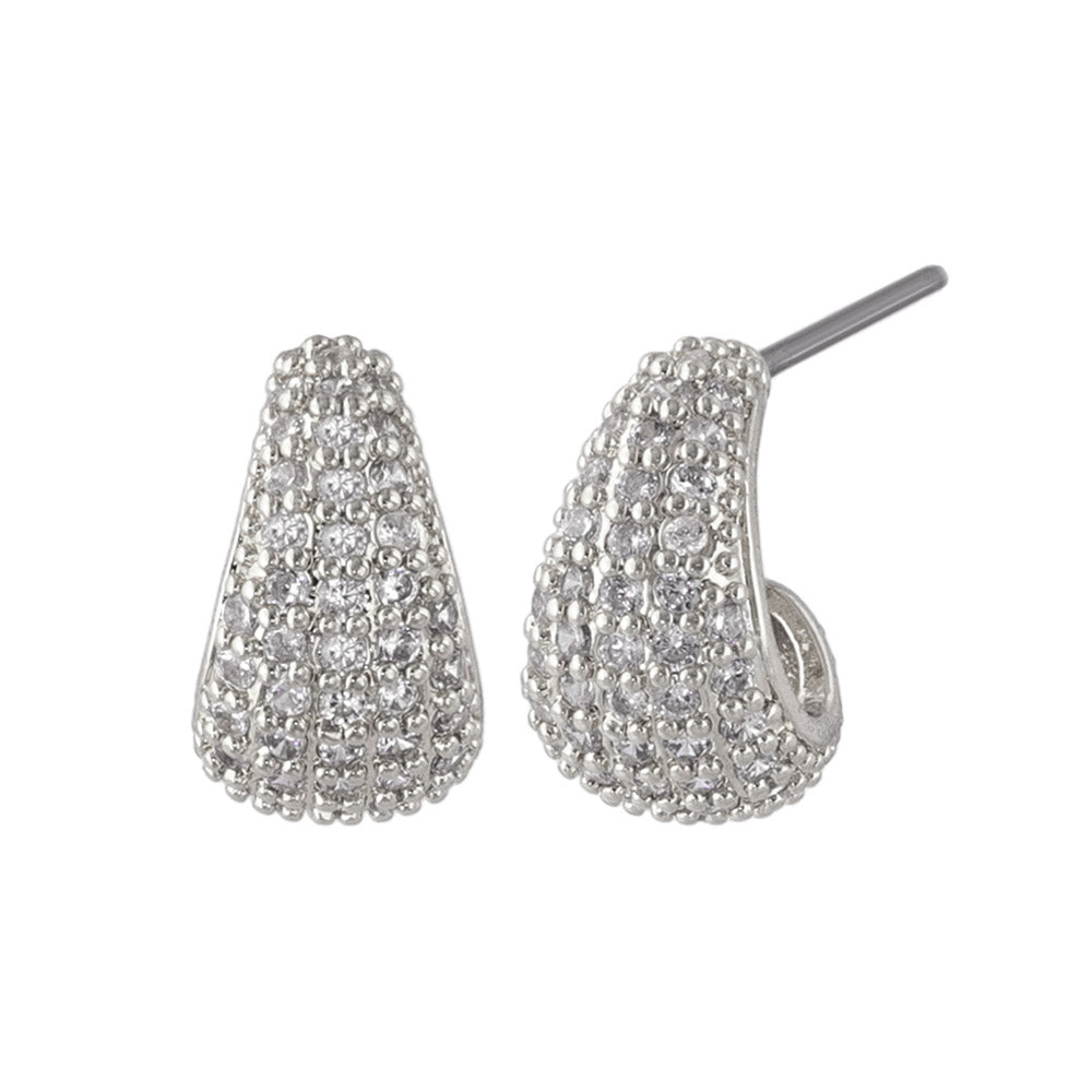 Diamante C Shaped Earrings