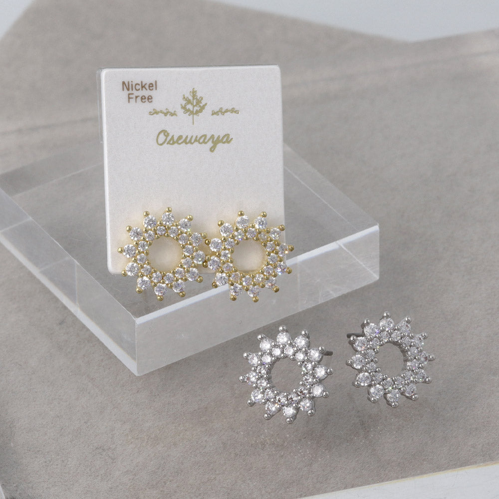 Diamante Sun Stud Earrings