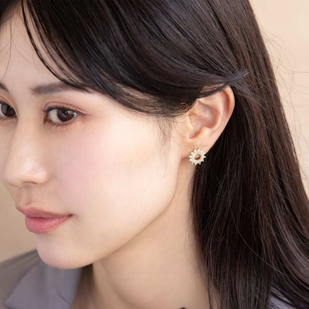 Diamante Sun Stud Earrings