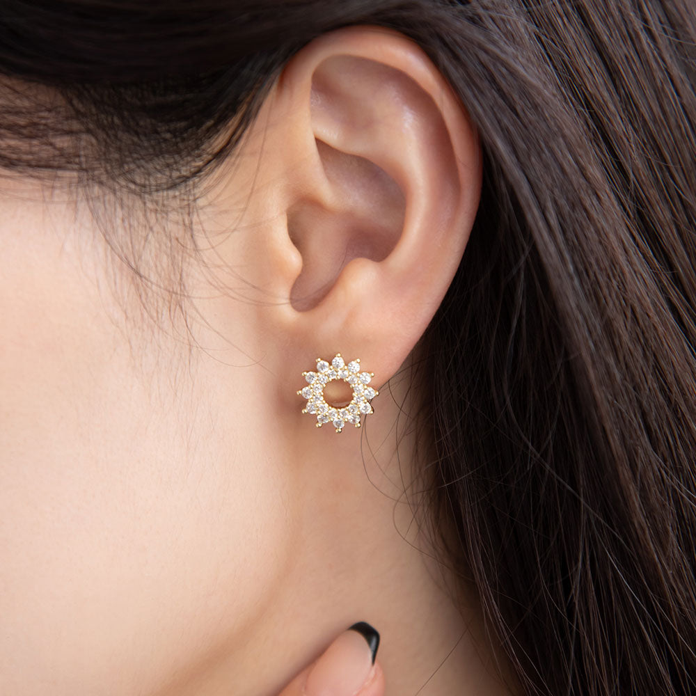 Diamante Sun Stud Earrings