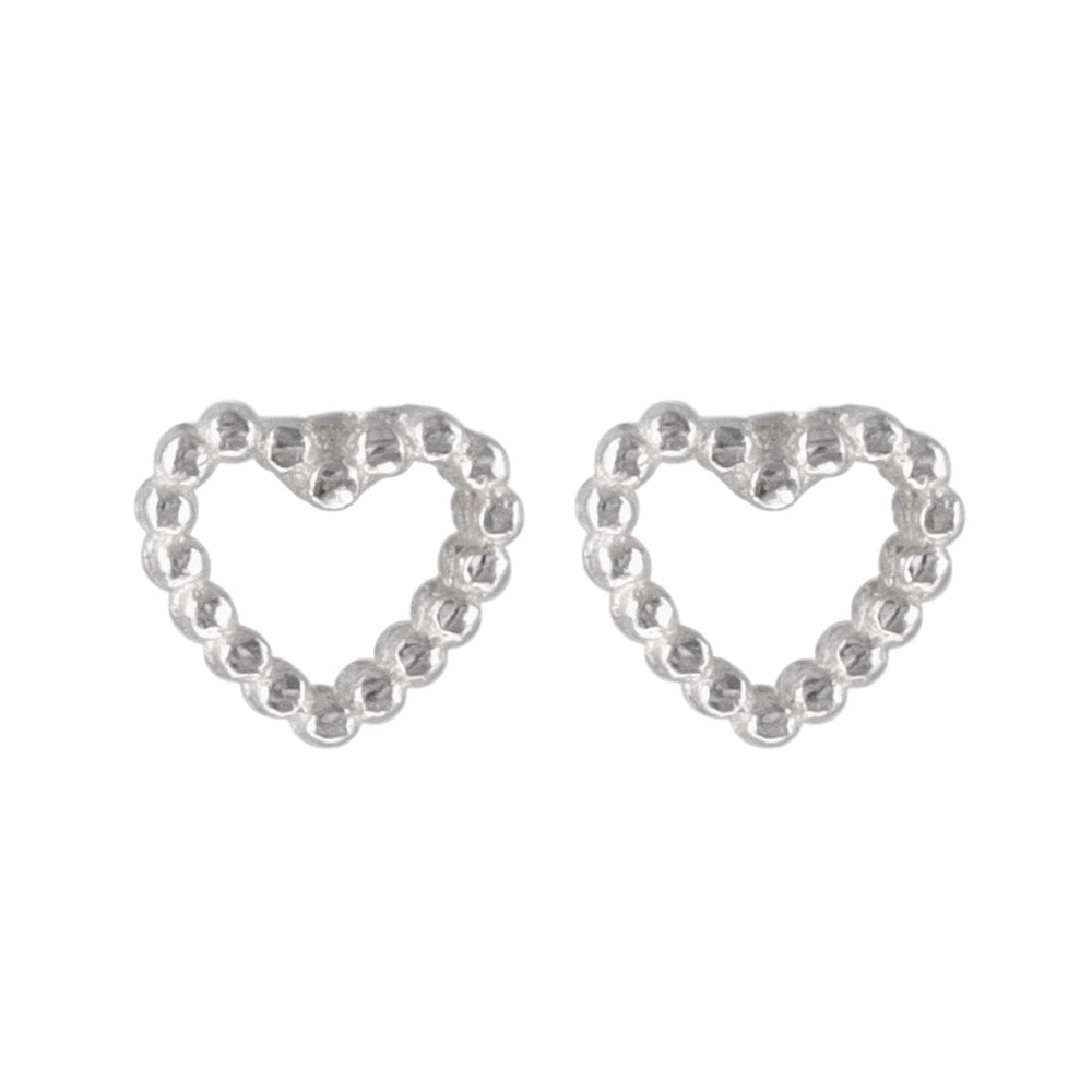 925 Silver Open Heart Studs