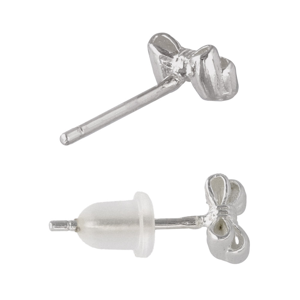 925 Silver Double Bow Studs