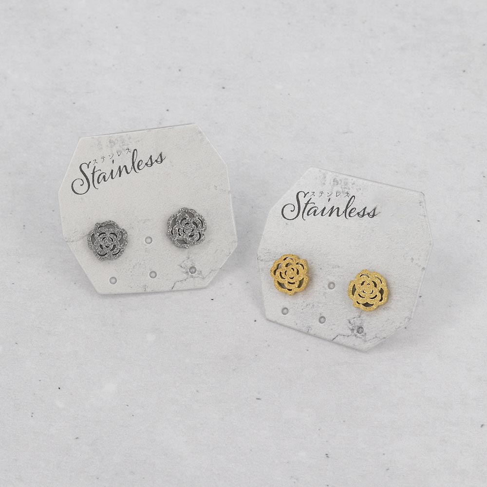 Textured Rose Stud Earrings