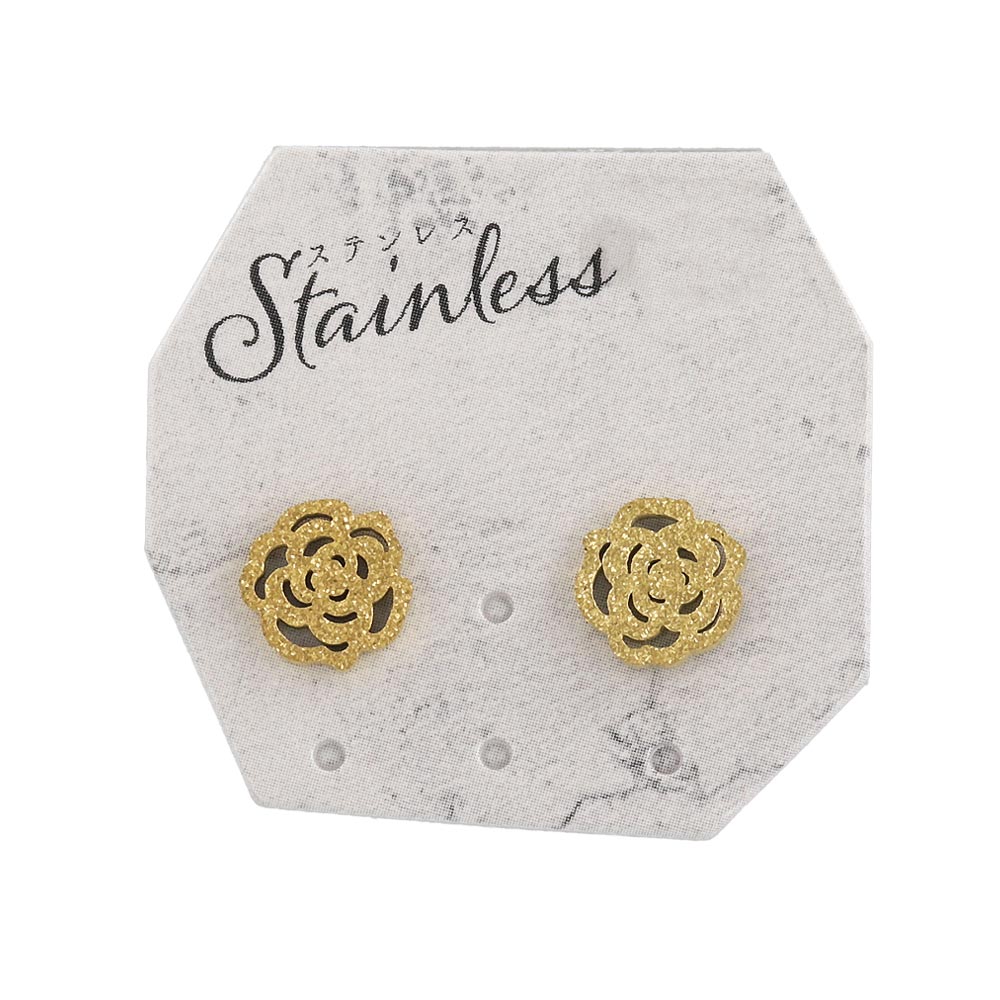 Textured Rose Stud Earrings