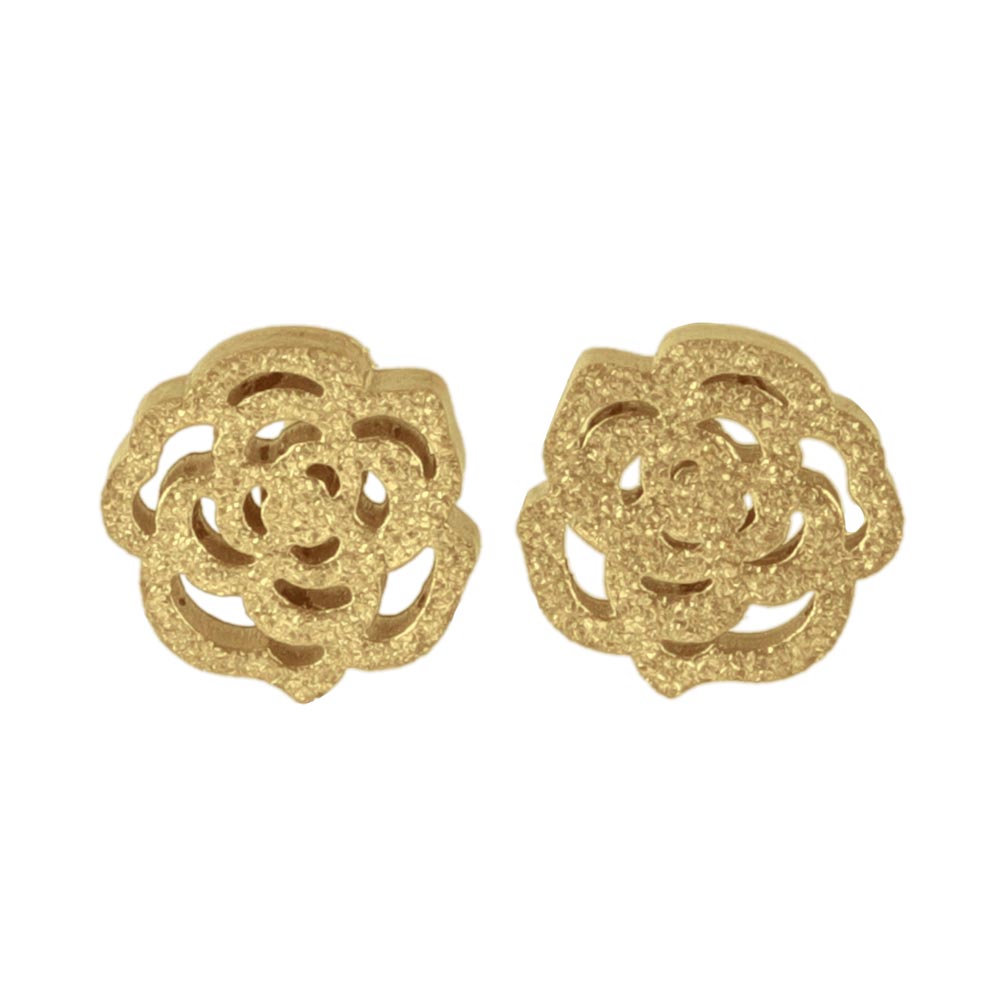 Textured Rose Stud Earrings