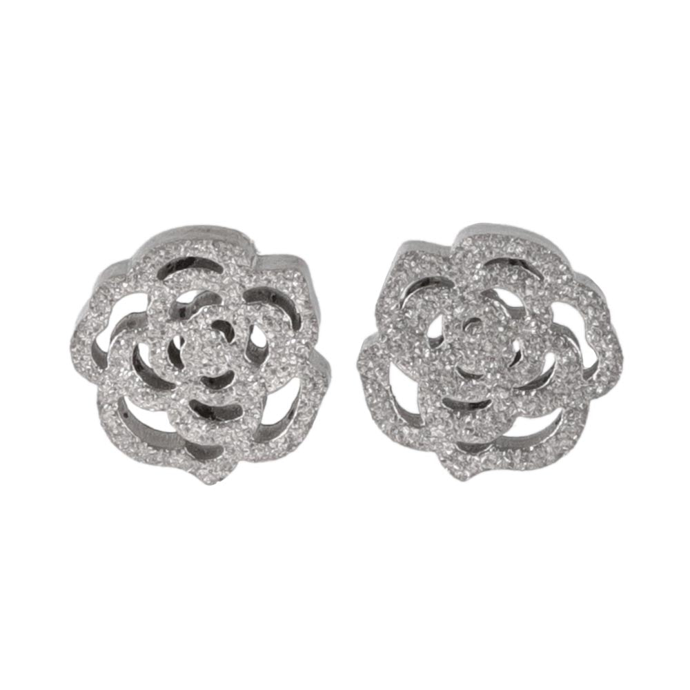 Textured Rose Stud Earrings