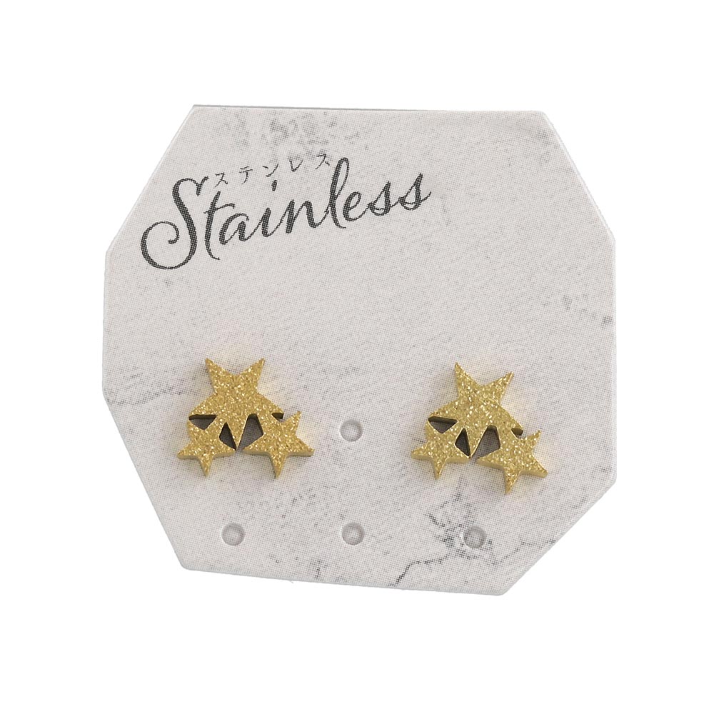 Textured Triple Star Studs