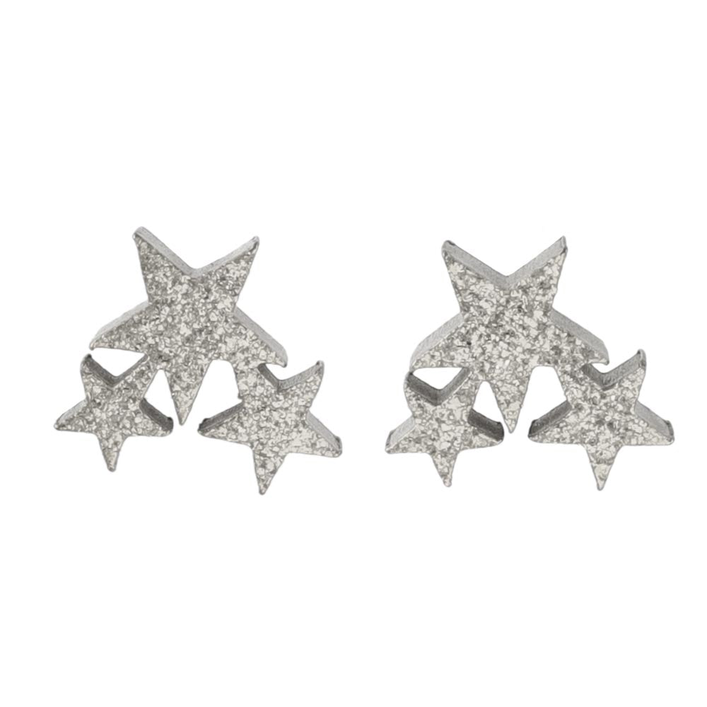 Textured Triple Star Studs