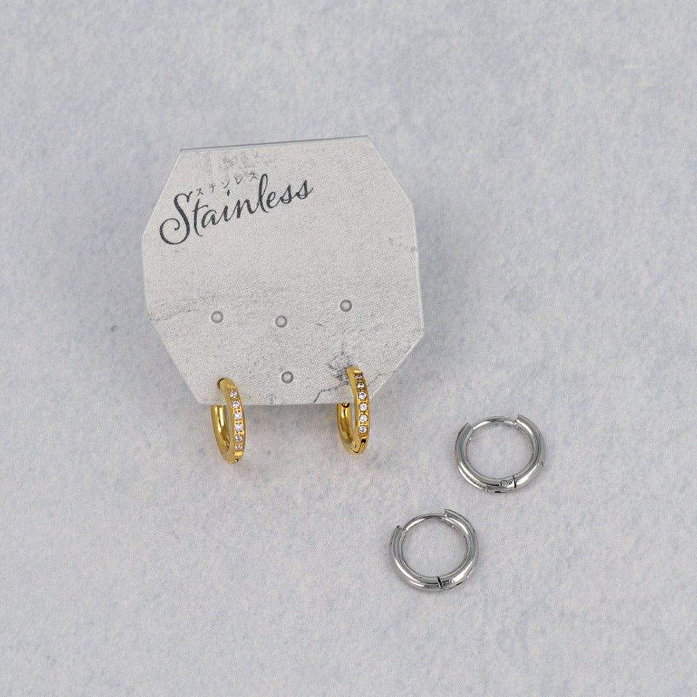 11mm Pave Huggie Hoop Earrings