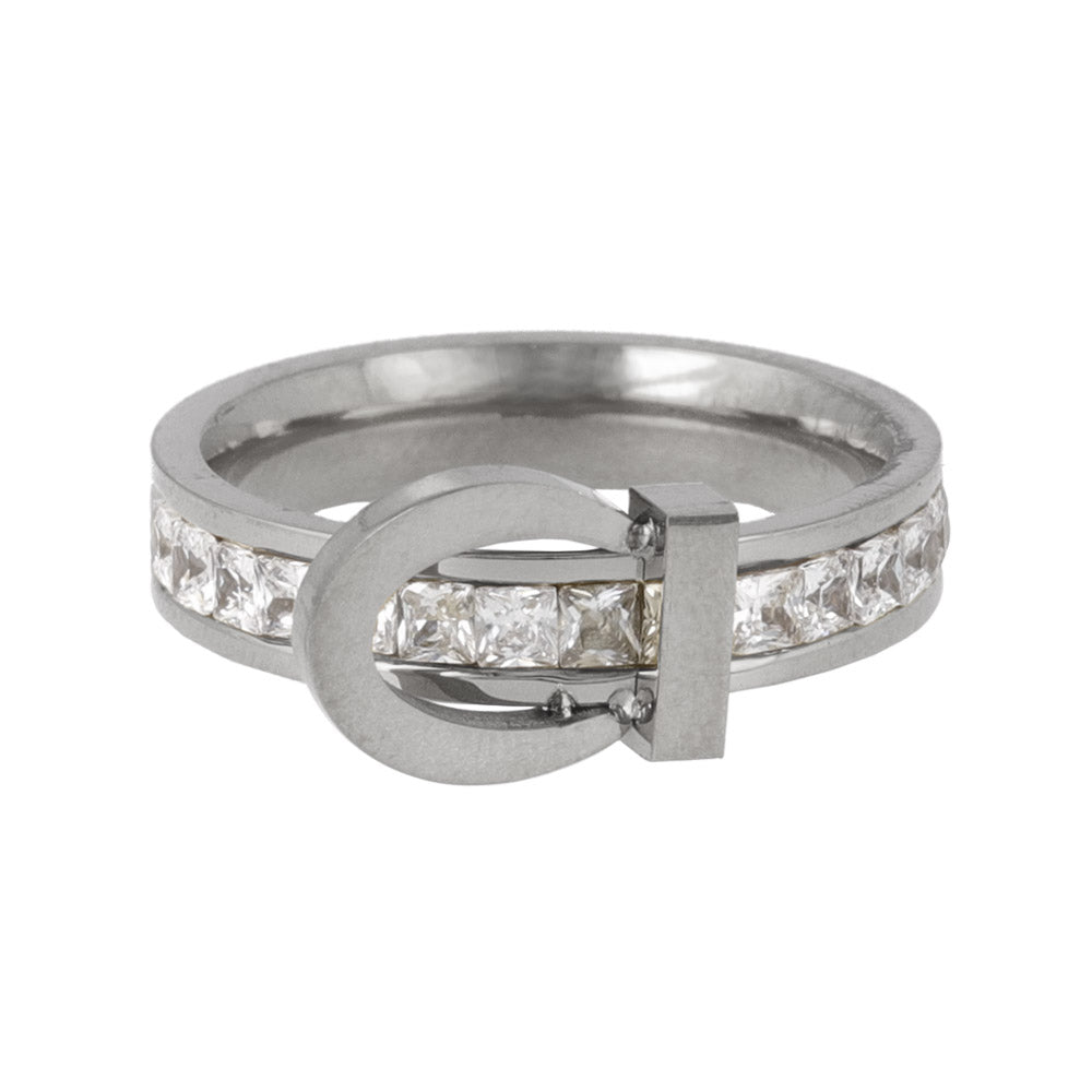 Cubic Zirconia Belt Buckle Ring