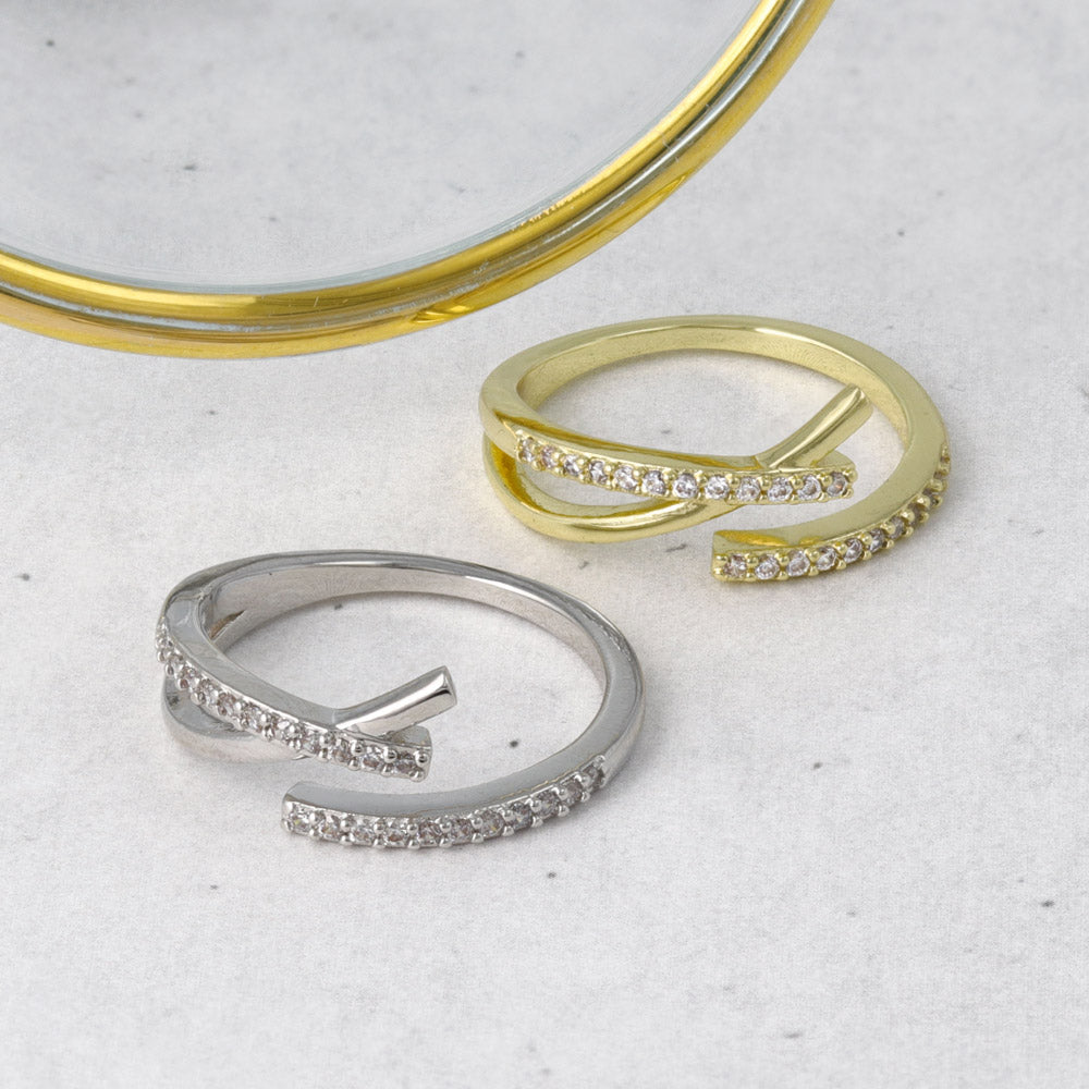 Gemline Cross Open Ring