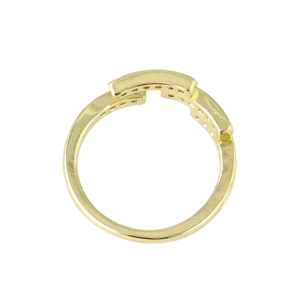 Asymmetrical Gemmed Bar Wrap Ring